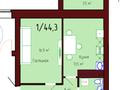 1-бөлмелі пәтер · 44.3 м² · 4/6 қабат, Камшат Доненбаевой 69, бағасы: ~ 17.7 млн ₸ в Костанае