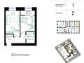 1-комнатная квартира · 38.06 м² · 2/12 этаж, Ч. Айтматова 1 блок за 19 млн ₸ в Астане, Нура р-н