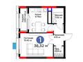 1-комнатная квартира · 36.32 м², Туран 57/5 за ~ 24 млн 〒 в Астане, Нура р-н — фото 2