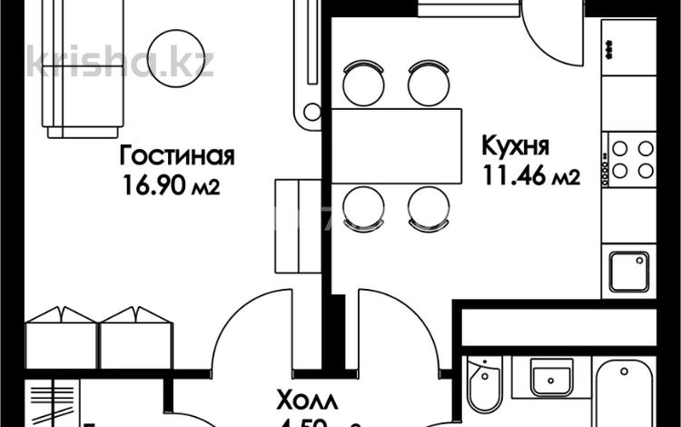 1-комнатная квартира · 41.44 м² · 9/9 этаж, Нажимеденова 29 — A 426 за ~ 16.6 млн ₸ в Астане, Сарайшык р-н — фото 18
