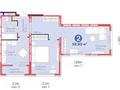2-комнатная квартира · 59.9 м² · 2/9 этаж, Аль-Фараби 46/21 — Ключи на руках, самая низкая цена за 32 млн ₸ в Астане, Есильский р-н