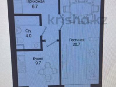 1-комнатная квартира · 43 м² · 4/9 этаж, Розы Баглановой 23 за 21.5 млн ₸ в Астане, Нура р-н