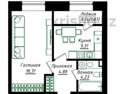 1-бөлмелі пәтер · 39 м² · 7/12 қабат, Жумекен Нажимеденов 26, бағасы: 24.5 млн ₸ в Астане, Сарайшык р-н