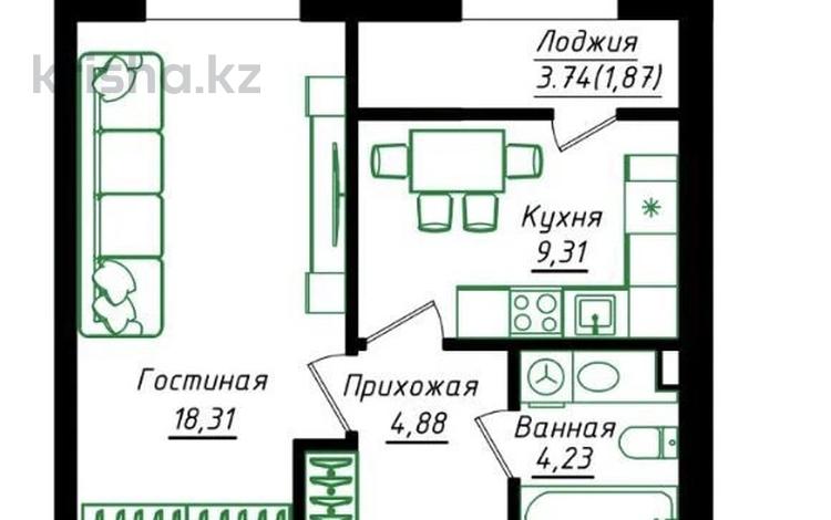 1-бөлмелі пәтер · 39 м² · 7/12 қабат, Жумекен Нажимеденов 26, бағасы: 24.5 млн ₸ в Астане, Сарайшык р-н — фото 2