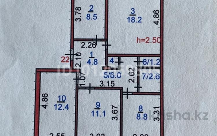 4-комнатная квартира · 75.7 м² · 6/6 этаж, Урожайная 29 за 29.5 млн ₸ в Костанае — фото 2