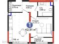 1-бөлмелі пәтер · 42.91 м² · 8/16 қабат, Нурсултана Назарбаева 1, бағасы: 29 млн ₸ в Шымкенте, Каратауский р-н — фото 3