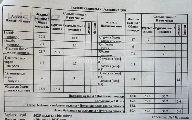 3-бөлмелі пәтер · 90 м² · 3/10 қабат, мкр Комсомольский, Алихан Бокейхан 7, бағасы: 70 млн ₸ в Астане, Есильский р-н — фото 2