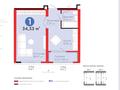 1-комнатная квартира · 34.33 м² · 1/14 этаж, Туран 24 за 22 млн ₸ в Астане, Нура р-н — фото 3