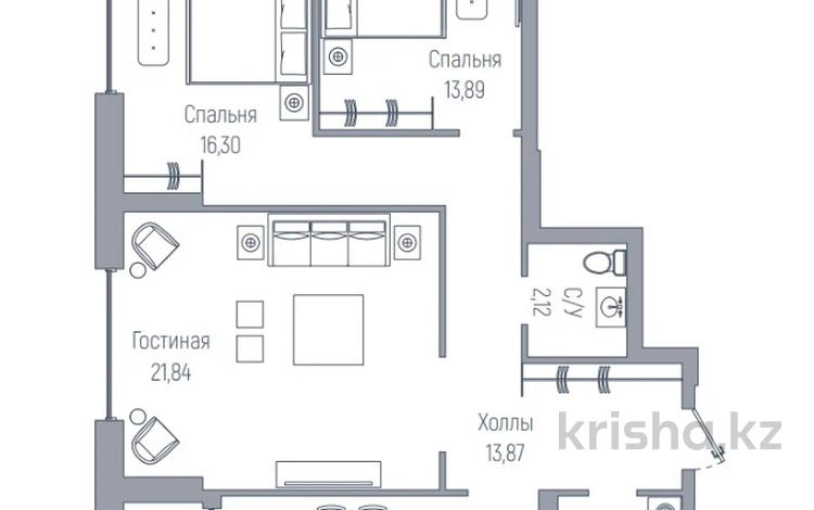 3-бөлмелі пәтер · 92 м² · 5/16 қабат, Жошы хана — СУПЕР ГОРЯЧАЯ ЦЕНА!!!!!!, бағасы: 69 млн ₸ в Астане, Есильский р-н — фото 2