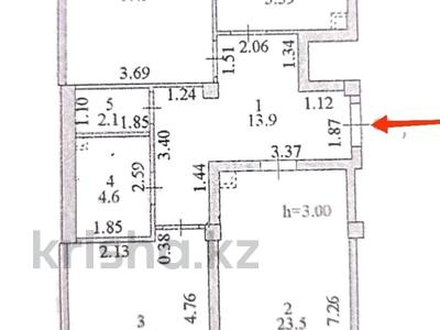 4-бөлмелі пәтер · 90.5 м² · 2/16 қабат, Мухамедханова 23а, бағасы: 50 млн ₸ в Астане, Нура р-н