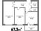 2-комнатная квартира · 67.3 м², мкр. Алтын орда, ул. М. Шокая за ~ 19.5 млн 〒 в Актобе