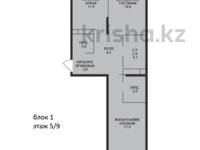 2-бөлмелі пәтер · 72 м² · 5/9 қабат, Ботакоз 5 БЕЗ КОМИССИИ, бағасы: 39.6 млн ₸ в Алматы, Алатауский р-н