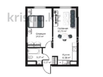 1-бөлмелі пәтер · 44.8 м² · 1/6 қабат, Ахметова улица 39г, бағасы: 22 млн 〒 в 