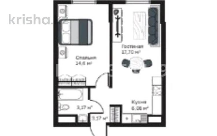 1-комнатная квартира · 44.8 м² · 1/6 этаж, Ахметова улица 39г за 20 млн 〒 в  — фото 2