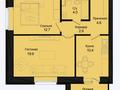 2-бөлмелі пәтер · 56.6 м² · 3/9 қабат, Розы Баглановой 23, бағасы: 28.9 млн ₸ в Астане, Нура р-н
