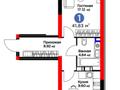 1-бөлмелі пәтер, 41.83 м², 3/12 қабат, мкр Алгабас, Бауыржана Момышулы — Монке би, бағасы: 22 млн 〒 в Алматы, Алатауский р-н — фото 5