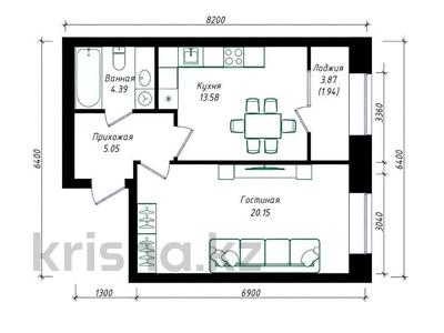 1-комнатная квартира · 45.11 м² · 8/9 этаж, Улы Дала 38а за 29 млн ₸ в Астане, Нура р-н
