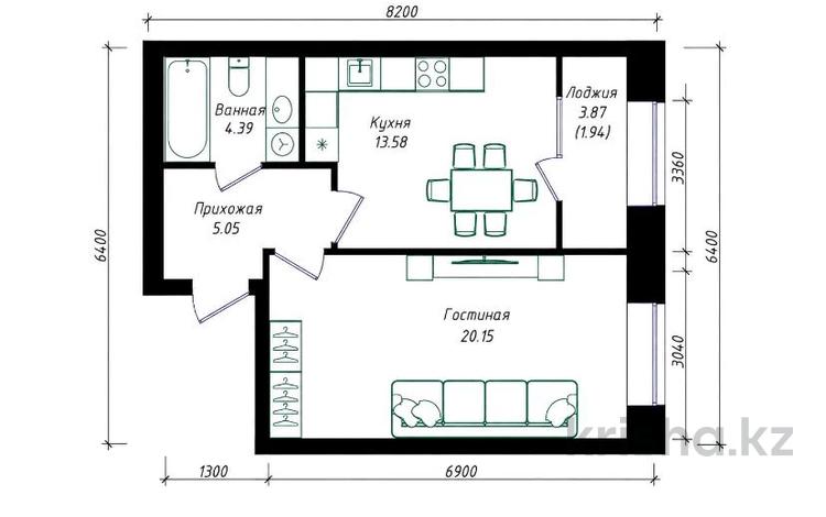 1-комнатная квартира · 45.11 м² · 8/9 этаж, Улы Дала 38а за 29 млн ₸ в Астане, Нура р-н — фото 4