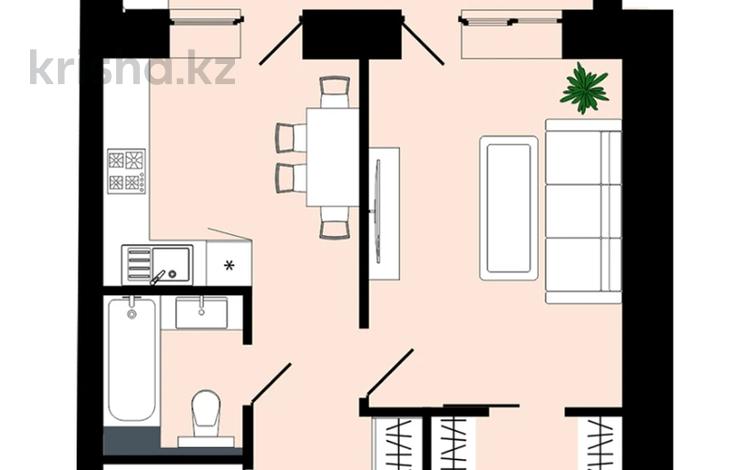 1-комнатная квартира, 43.28 м², 2/5 этаж, Таншолпан 2/3 за ~ 12.1 млн 〒 в Петропавловске — фото 2