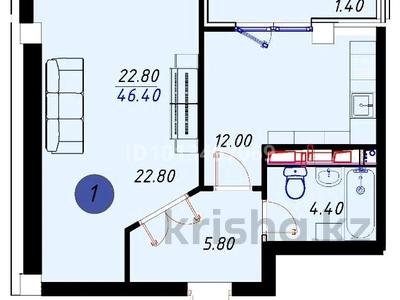 1-бөлмелі пәтер · 39.2 м² · 1/9 қабат, мкр Ожет, Шоссе Северное кольцо 92/10, бағасы: 18.5 млн ₸ в Алматы, Алатауский р-н