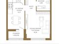 1-бөлмелі пәтер · 44.37 м² · 9/9 қабат, Достык 8/2 — БЕЗ КОМИССИИ, бағасы: ~ 35.1 млн ₸ в Астане, Есильский р-н