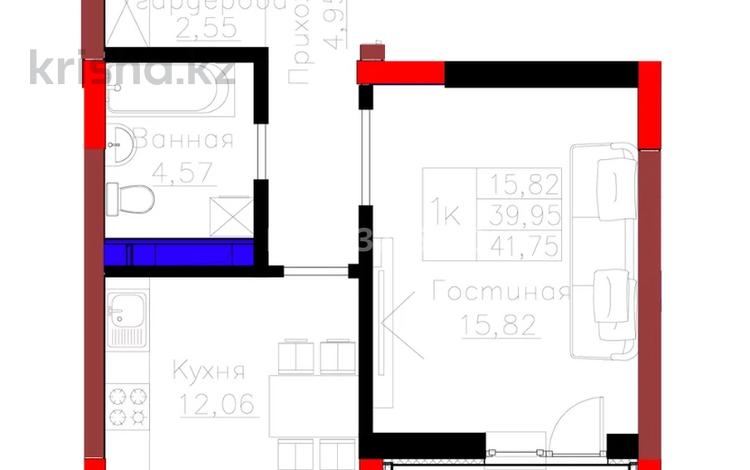 1-комнатная квартира · 42 м² · 11/14 этаж, Е 908 за 23.5 млн ₸ в Астане, Есильский р-н — фото 2
