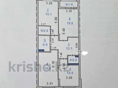 3-бөлмелі пәтер · 89.4 м² · 5/10 қабат, Гашека 5а, бағасы: 50 млн ₸ в Костанае