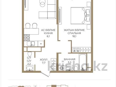 2-комнатная квартира · 55.8 м² · 3/8 этаж, Каныша Сатпаева 90а/1 за ~ 45.1 млн ₸ в Алматы, Бостандыкский р-н