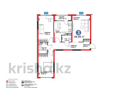 3-комнатная квартира · 86.85 м² · 3/6 этаж, Кайрат микрорайон 716/16 — Лучшаая Цена за 45 млн ₸ в Алматы, Турксибский р-н