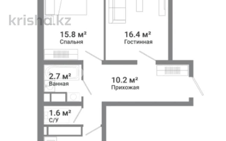 2-комнатная квартира, 57 м², 3/9 этаж, Райымбек батыра 275 за 26 млн 〒 в  — фото 4