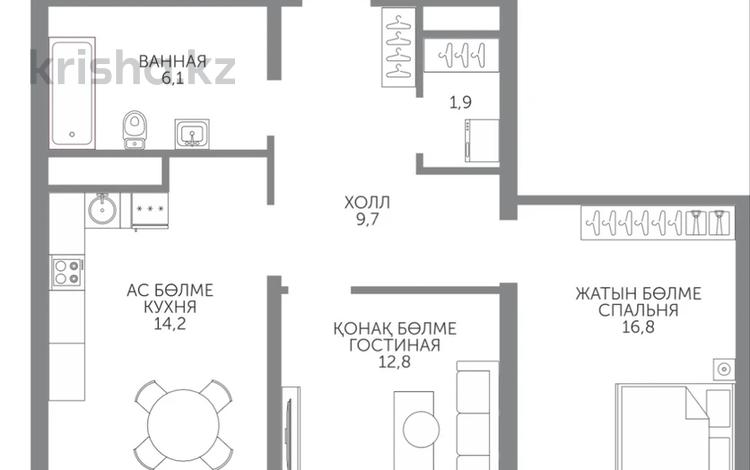 2-комнатная квартира · 63.1 м² · 4/15 этаж, Райымбека 210/27 — Райымбека-Ауэзова за 55 млн ₸ в Алматы, Алмалинский р-н — фото 4