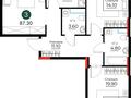 3-комнатная квартира · 87.3 м² · 2/12 этаж, Е-429 26 — БЕЗ КОМИССИЙ! за ~ 37.5 млн ₸ в Астане, Нура р-н