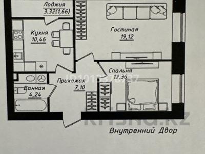 2-бөлмелі пәтер · 55 м² · 2/12 қабат, Жумекен Нажимеденов 5 — Нажимеденова Азербаева, бағасы: 32.9 млн ₸ в Астане, Сарайшык р-н
