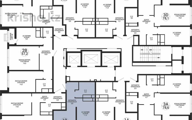 1-бөлмелі пәтер · 40.4 м² · 17/22 қабат, Үркер, Казыбек би 19а, бағасы: 24 млн ₸ в Астане, Нура р-н — фото 8