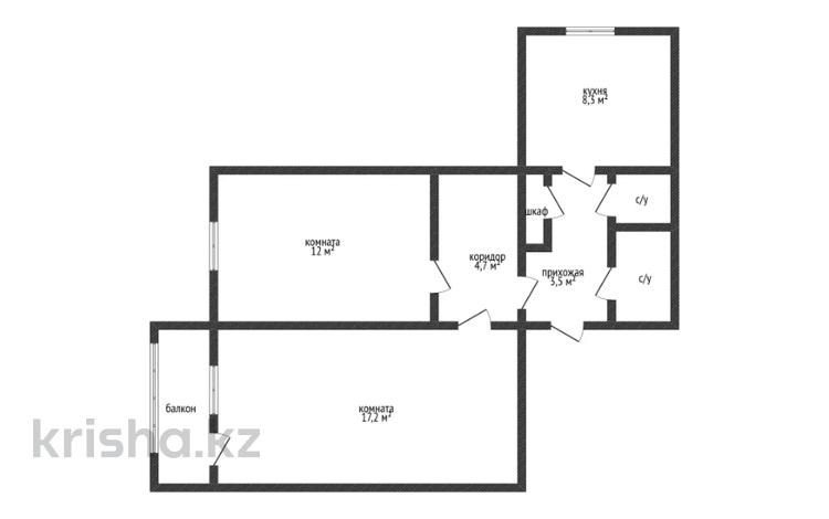 2-комнатная квартира · 49.5 м² · 6/6 этаж, сералина 42 за 18.5 млн ₸ в Костанае — фото 2
