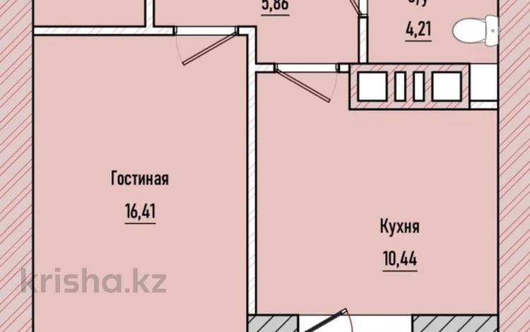 1-комнатная квартира · 41.61 м² · 4/9 этаж, Береке 15 за ~ 17.1 млн ₸ в Костанае — фото 2