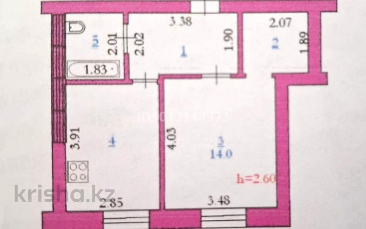 1-комнатная квартира · 39.1 м² · 1/9 этаж, Қонаев 1/7 за 13 млн ₸ в Актобе, мкр. Курмыш — фото 2