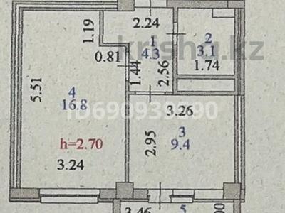 1-бөлмелі пәтер, 34.6 м², 4/16 қабат, Тауелсиздик 34/2, бағасы: 16 млн 〒 в Астане, Алматы р-н