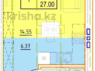 1-бөлмелі пәтер · 27 м² · 2/6 қабат, Микрорайон Береке, Микрорайон Береке ?, бағасы: 12.9 млн ₸ в Костанае