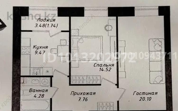 2-комнатная квартира · 57 м² · 5/10 этаж, Нажимеденов 6 за 32.5 млн ₸ в Астане, р-н Байконур — фото 2
