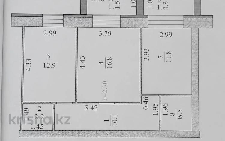 2-комнатная квартира · 60 м² · 5/9 этаж, мкр. Алтын орда за 21 млн ₸ в Актобе — фото 2
