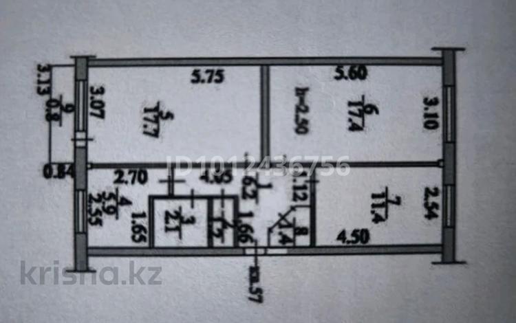 3-комнатная квартира · 64 м² · 3/5 этаж, Казахстан — возле библиотеки Пушкина за 23.5 млн ₸ в Усть-Каменогорске — фото 2