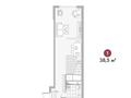 1-бөлмелі пәтер · 38.4 м² · 6/12 қабат, мкр Акбулак, Момышулы 100, бағасы: 21 млн ₸ в Алматы, Алатауский р-н — фото 2