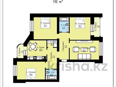 4-комнатная квартира, 111.8 м², 4/5 этаж, мкр. Алтын орда за 36 млн 〒 в Актобе, мкр. Алтын орда