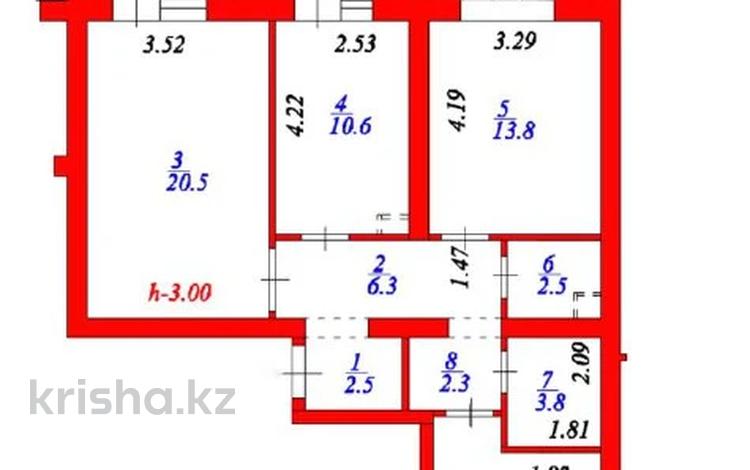 3-комнатная квартира, 82 м², 4/9 этаж, Кабанбай батыра 57/2 — ГОРЯЧАЯ ЦЕНА