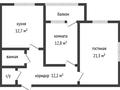 2-комнатная квартира · 65.9 м² · 6/6 этаж, киевская за 24.5 млн ₸ в Костанае — фото 12