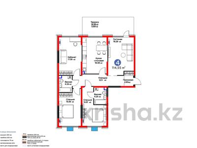 4-бөлмелі пәтер · 113 м² · 1/6 қабат, Кайрат микрорайон 716/16, бағасы: 59 млн ₸ в Алматы