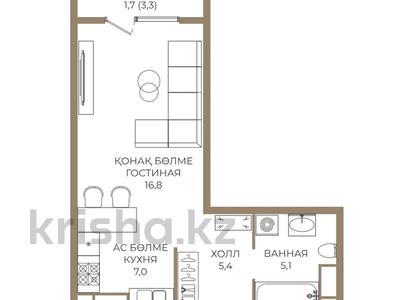 1-бөлмелі пәтер · 36 м² · 9/9 қабат, Каныша Сатпаева 90а/1 — БЕЗ КОМИССИИ, бағасы: ~ 27.5 млн ₸ в Алматы