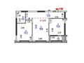 2-бөлмелі пәтер · 64.4 м² · 2/7 қабат, Ботагөз 2/1, бағасы: 48 млн ₸ в Алматы, Алатауский р-н