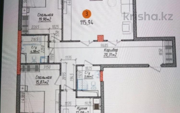 3-бөлмелі пәтер · 115.94 м² · 5/10 қабат, Балапанова 43, бағасы: ~ 53.3 млн ₸ в Талдыкоргане, мкр Болашак — фото 2